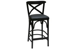 Miliboo Bistro-Barhocker massives Buchenholz schwarz H65 MARCEL* Barhocker