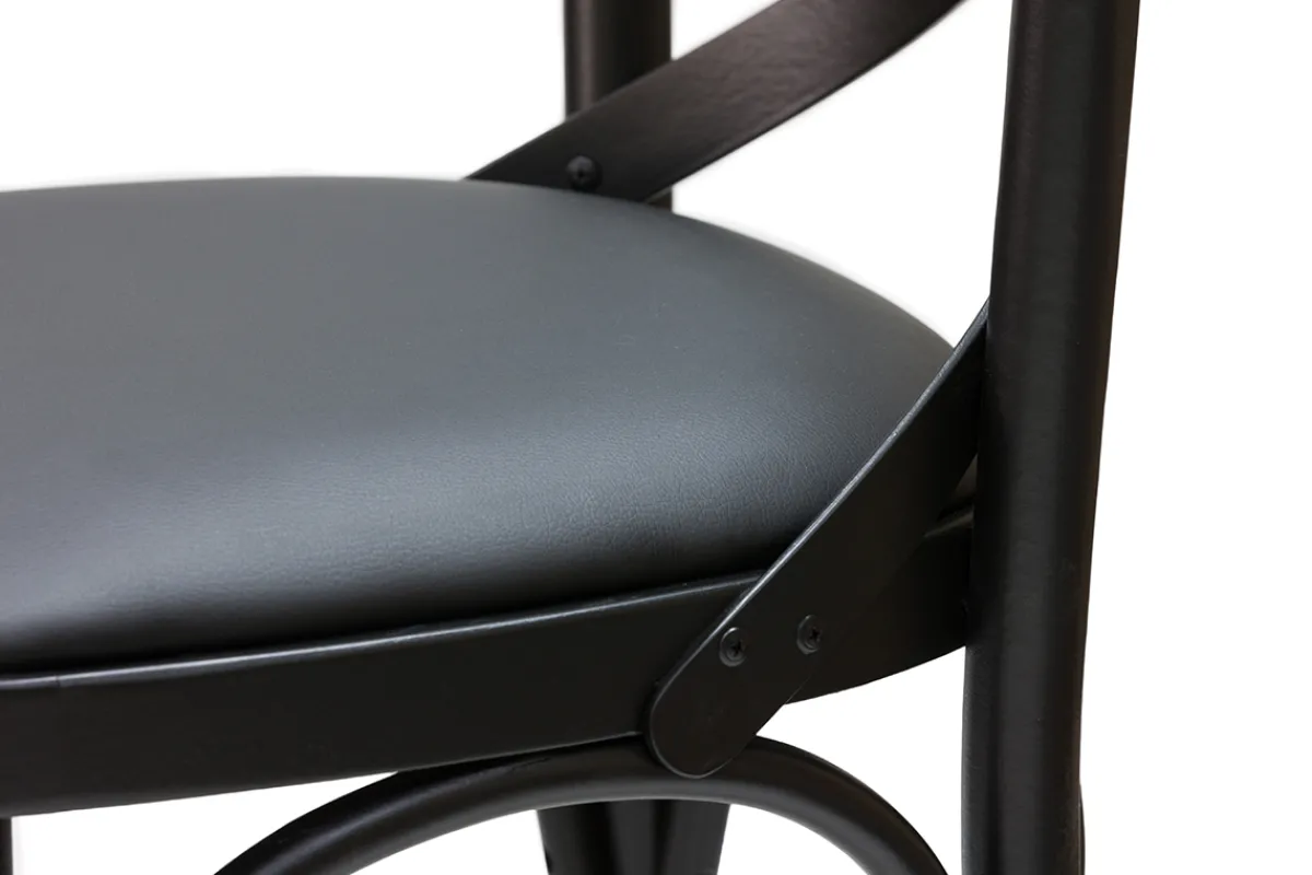 Miliboo Bistro-Barhocker massives Buchenholz schwarz H65 MARCEL* Barhocker