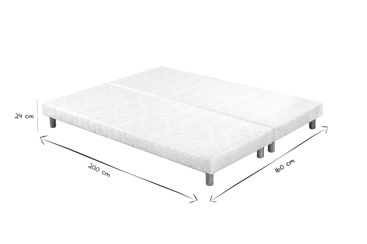 Miliboo Boxspringbetten weiß mit Holzfüßen 80 x 200 cm (2er-Set) JAMI* Betten Für Erwachsene
