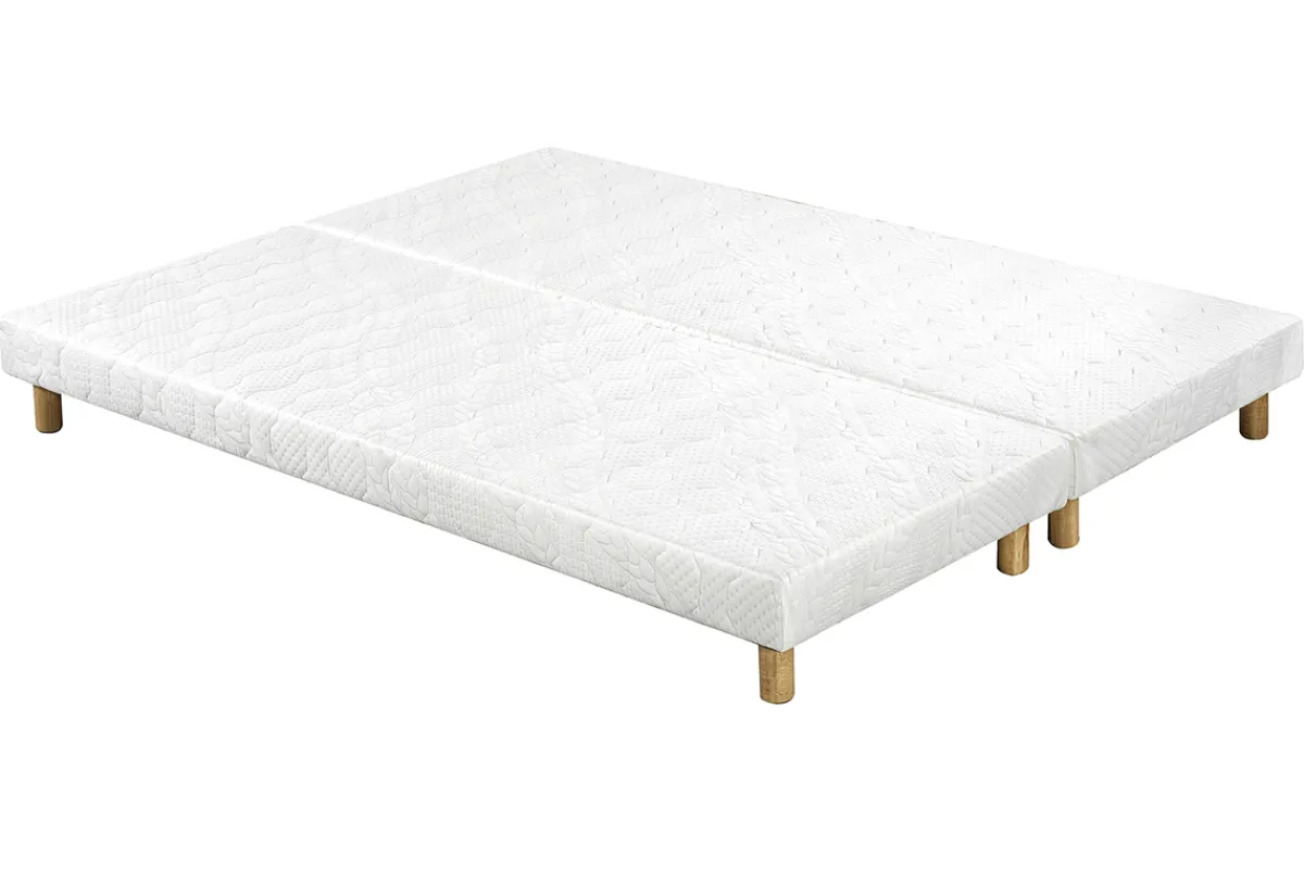 Miliboo Boxspringbetten weiß mit Holzfüßen 90 x 200 cm (2er-Set) JAMI* Betten Für Erwachsene
