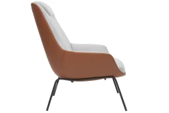 Miliboo Brauner Designersessel mit grauem Samteffekt-Stoff MARCEAU* Design-sessel|Sessel