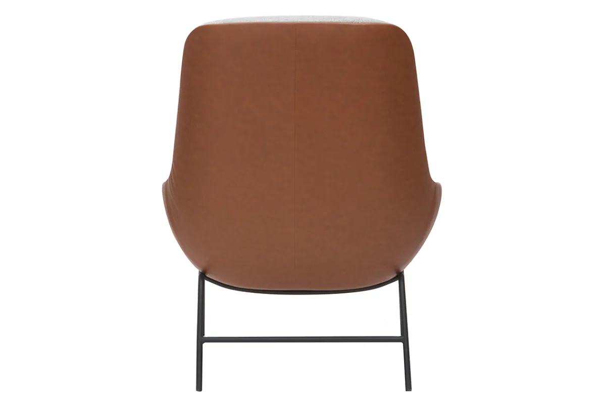Miliboo Brauner Designersessel mit grauem Samteffekt-Stoff MARCEAU* Design-sessel|Sessel