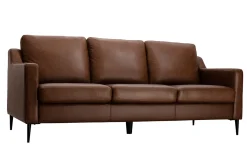 Miliboo Braunes 3-sitziges Designer-Ledersofa OXMO - Büffelleder* Ledersofas