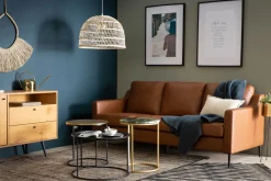 Miliboo Braunes 3-sitziges Designer-Ledersofa OXMO - Büffelleder* Ledersofas