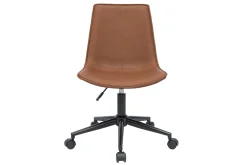Miliboo Bürostuhl braunes Polyurethan und schwarzes Metall LISON* Bürostühle|Bürostuhl Zum Kleinen Preis