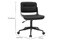 Miliboo Bürostuhl drehbar schwarz mit dunklem Holz ARAMON* Bürostühle|Bürostuhl Zum Kleinen Preis