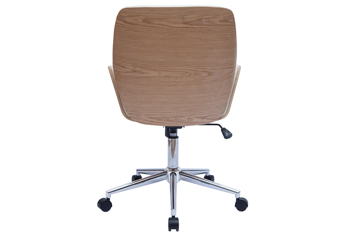 Miliboo Bürostuhl drehbar weiß mit hellem Holz MARLOW* Bürostühle|Bürostuhl Zum Kleinen Preis