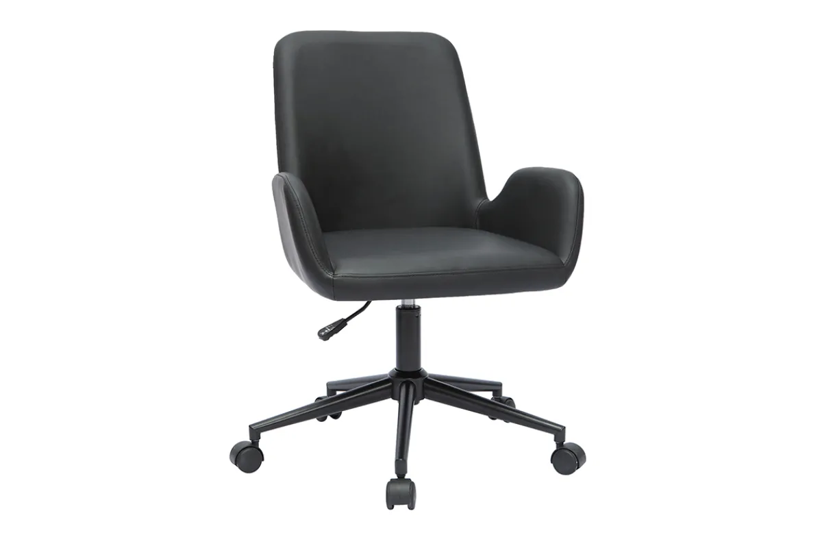 Miliboo Bürostuhl Polyurethan und Metall schwarz ALBAN* Bürostühle|Bürostuhl Zum Kleinen Preis
