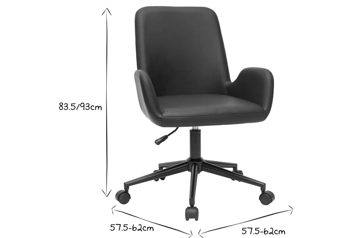 Miliboo Bürostuhl Polyurethan und Metall schwarz ALBAN* Bürostühle|Bürostuhl Zum Kleinen Preis