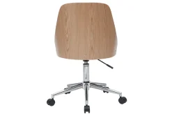 Miliboo Bürostuhl PU weiß, helles Holz QUINO* Bürostühle|Bürostuhl Zum Kleinen Preis