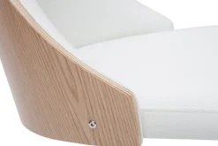 Miliboo Bürostuhl PU weiß, helles Holz QUINO* Bürostühle|Bürostuhl Zum Kleinen Preis