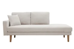 Miliboo Chaiselongue beiger Stoff mit Samteffekt L190 cm BERTILLE* Design-sofas