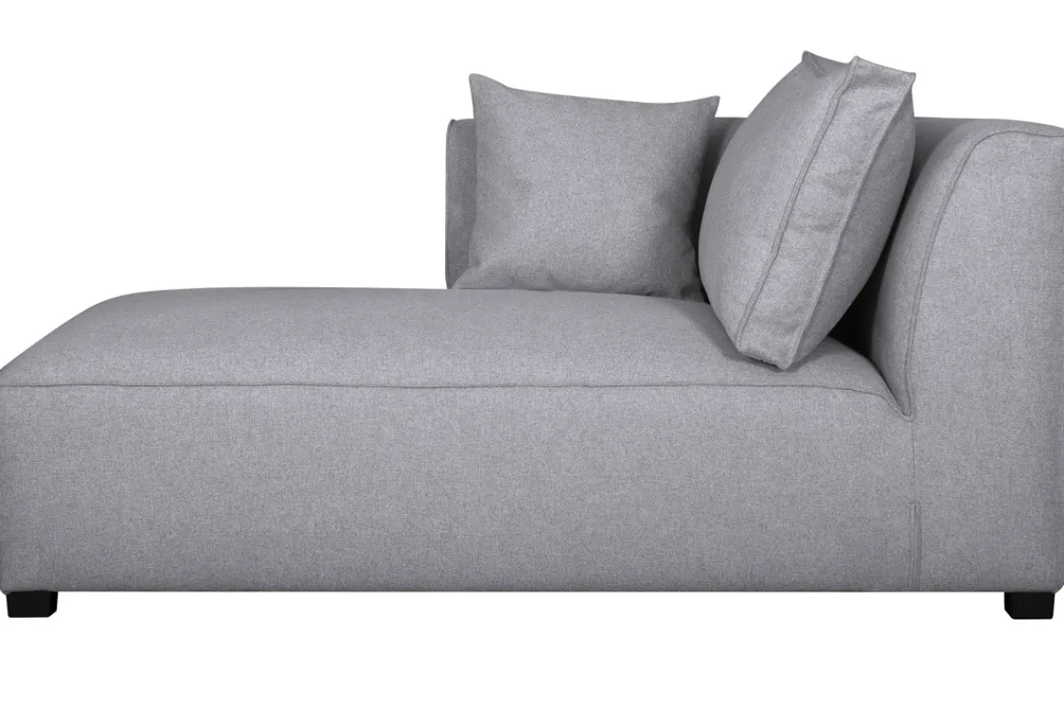 Miliboo Chaiselongue gerade in perlgrauem Bezug PLURIEL* Ecksofas
