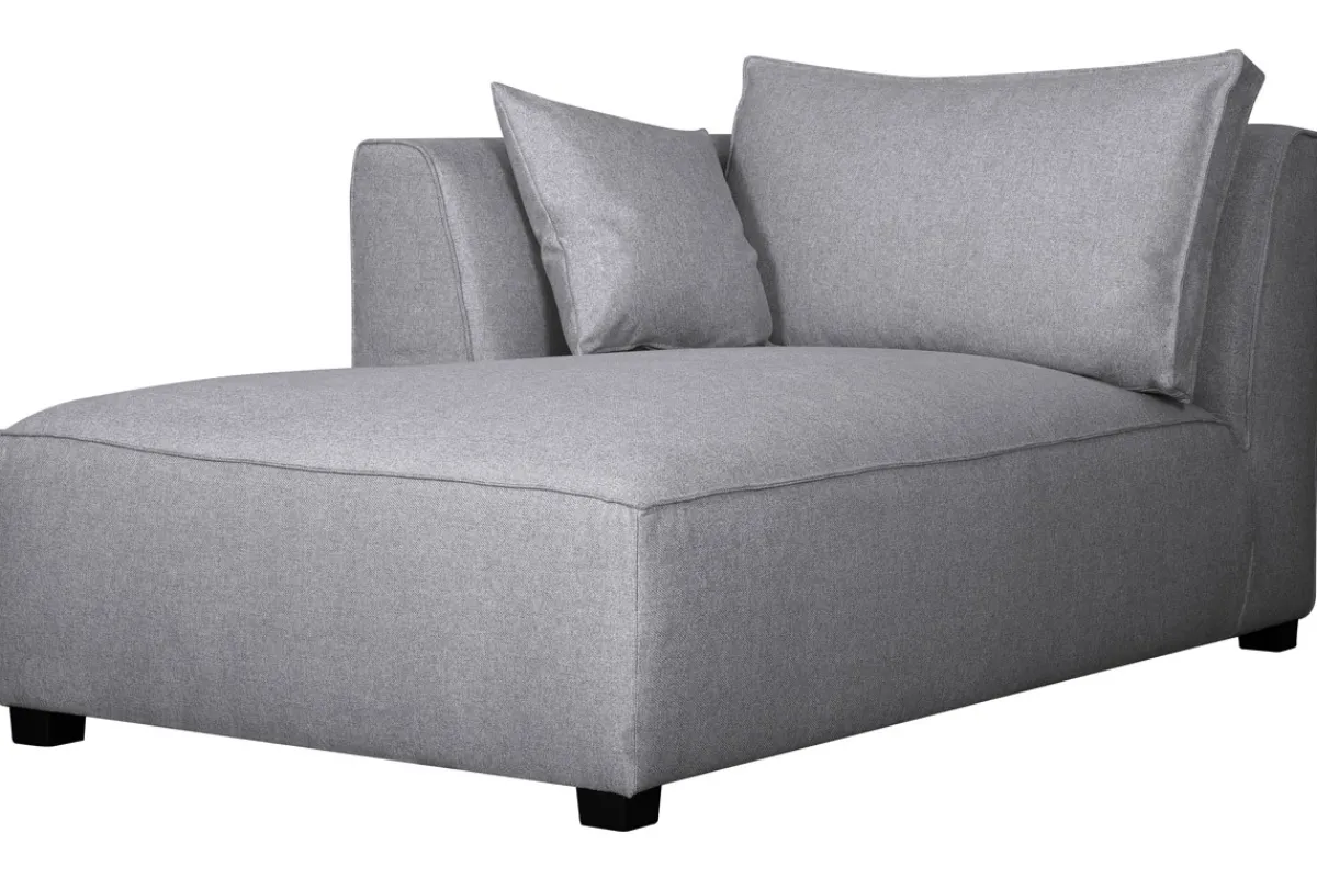Miliboo Chaiselongue gerade in perlgrauem Bezug PLURIEL* Ecksofas