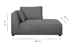 Miliboo Chaiselongue gerade in perlgrauem Bezug PLURIEL* Ecksofas