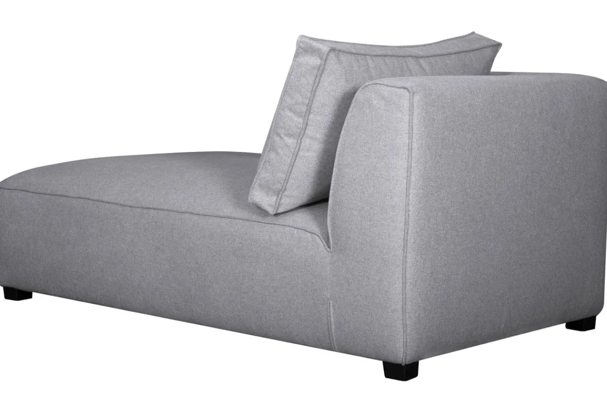 Miliboo Chaiselongue gerade in perlgrauem Bezug PLURIEL* Ecksofas