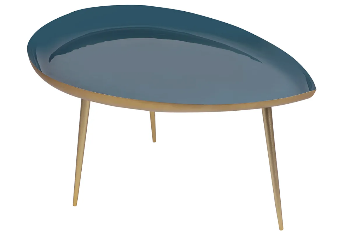 Miliboo Couchtisch blau lackierter Stahl DROP* Couchtische