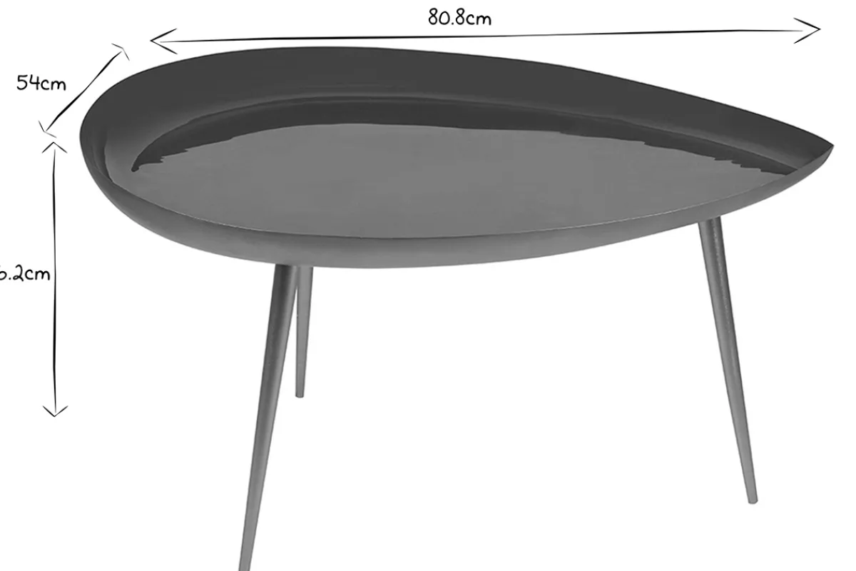 Miliboo Couchtisch blau lackierter Stahl DROP* Couchtische