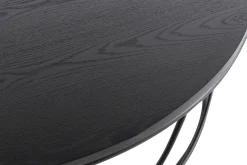 Miliboo Couchtisch Holz und Metall Schwarz rund 80 cm LACE* Couchtische