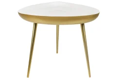 Miliboo Couchtisch lackierter Stahl weiß goldfarbene Füße DROP* Couchtische