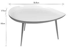 Miliboo Couchtisch lackierter Stahl weiß goldfarbene Füße DROP* Couchtische