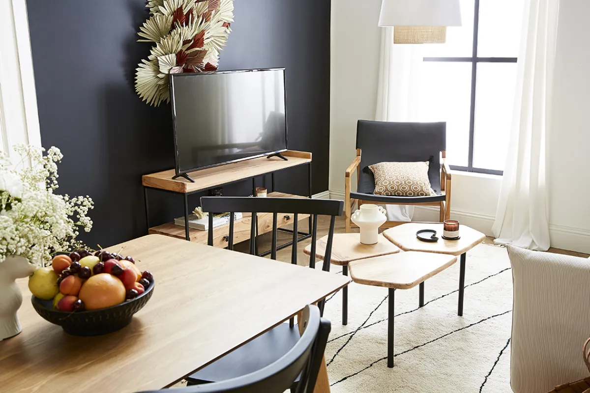 Miliboo Couchtisch mit 3 Platten aus Akazie und Metall SUZANE* Couchtische