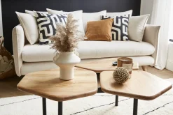 Miliboo Couchtisch mit 3 Platten aus Akazie und Metall SUZANE* Couchtische