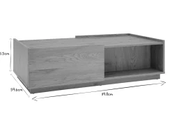 Miliboo Couchtisch mit Ablagefächern in hellem Holzfinish Eiche 2 Schubladen L120 cm MADERO* Couchtische