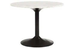Miliboo Couchtisch mit Marmorplatte und schwarzem Metall D60 cm COPEN* Couchtische
