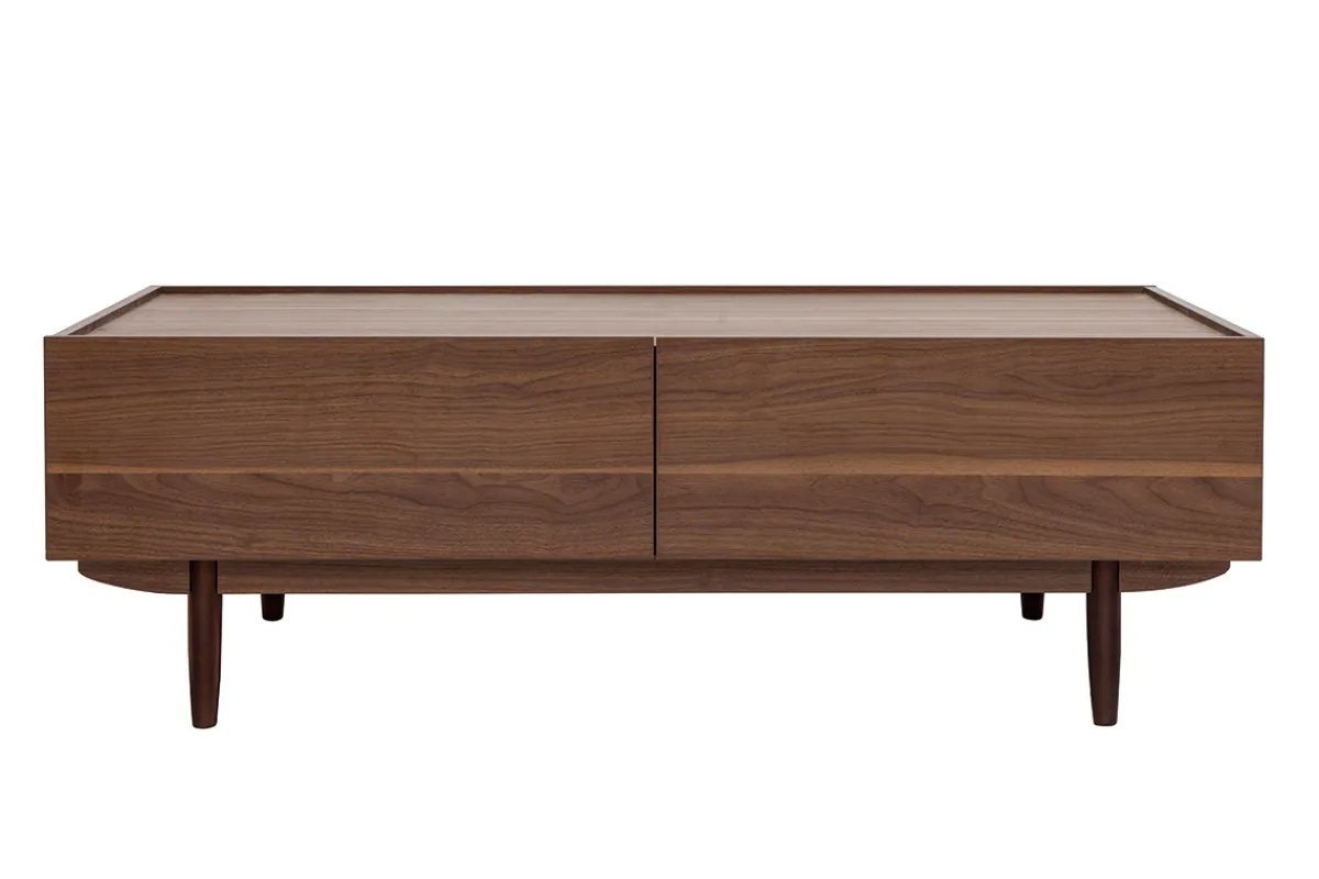 Miliboo Couchtisch mit Schubladen aus dunklem Holz B120 cm SANAA* Couchtische