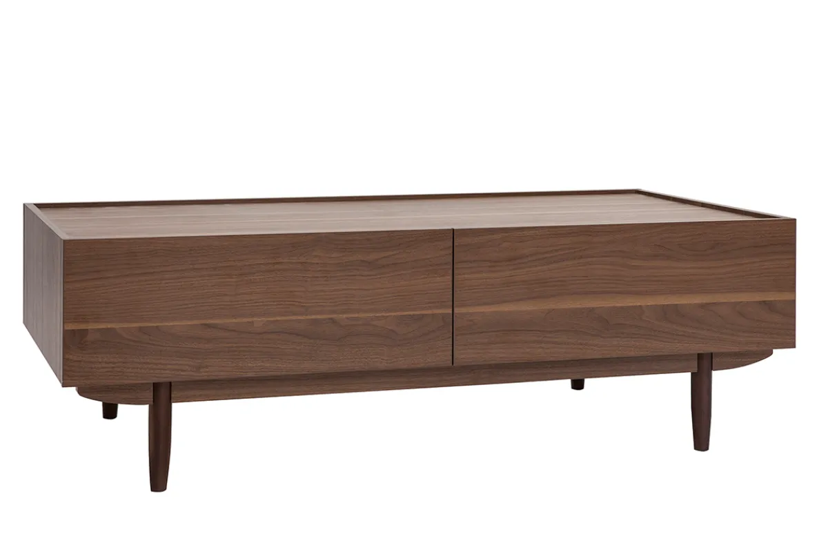 Miliboo Couchtisch mit Schubladen aus dunklem Holz B120 cm SANAA* Couchtische