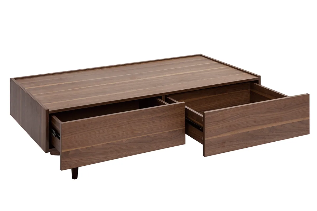 Miliboo Couchtisch mit Schubladen aus dunklem Holz B120 cm SANAA* Couchtische