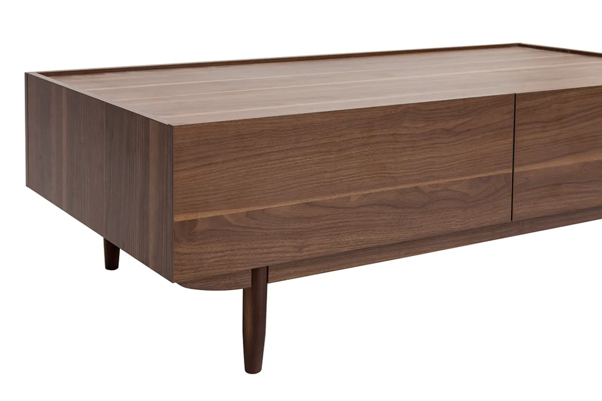 Miliboo Couchtisch mit Schubladen aus dunklem Holz B120 cm SANAA* Couchtische