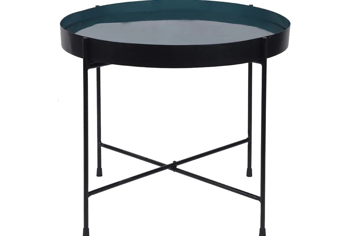 Miliboo Couchtisch mit wendbarer Platte in Blaugrün/Weiß SATEEN* Couchtische|Beistelltische