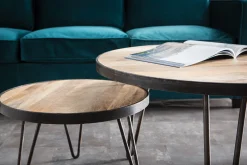 Miliboo Couchtisch rund Industrie-Design 80 x 45 cm ATELIER* Couchtische