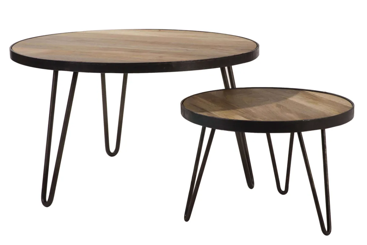 Miliboo Couchtisch rund Industrie-Design 50 x 35 cm ATELIER* Couchtische|Beistelltische