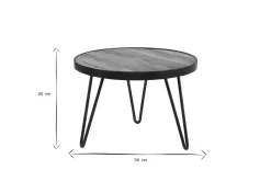 Miliboo Couchtisch rund Industrie-Design 50 x 35 cm ATELIER* Couchtische|Beistelltische