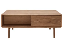 Miliboo Couchtisch Walnussfurnier mit Stauraum B100 cm SUVA* Couchtische