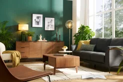 Miliboo Couchtisch Walnussfurnier mit Stauraum B100 cm SUVA* Couchtische
