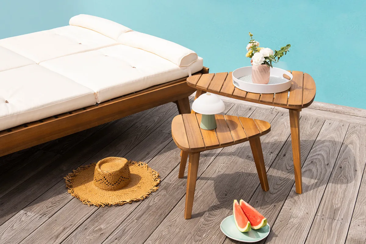 Miliboo Couchtische aus Massivholz (2er-Set) ELQUI* Gartentische