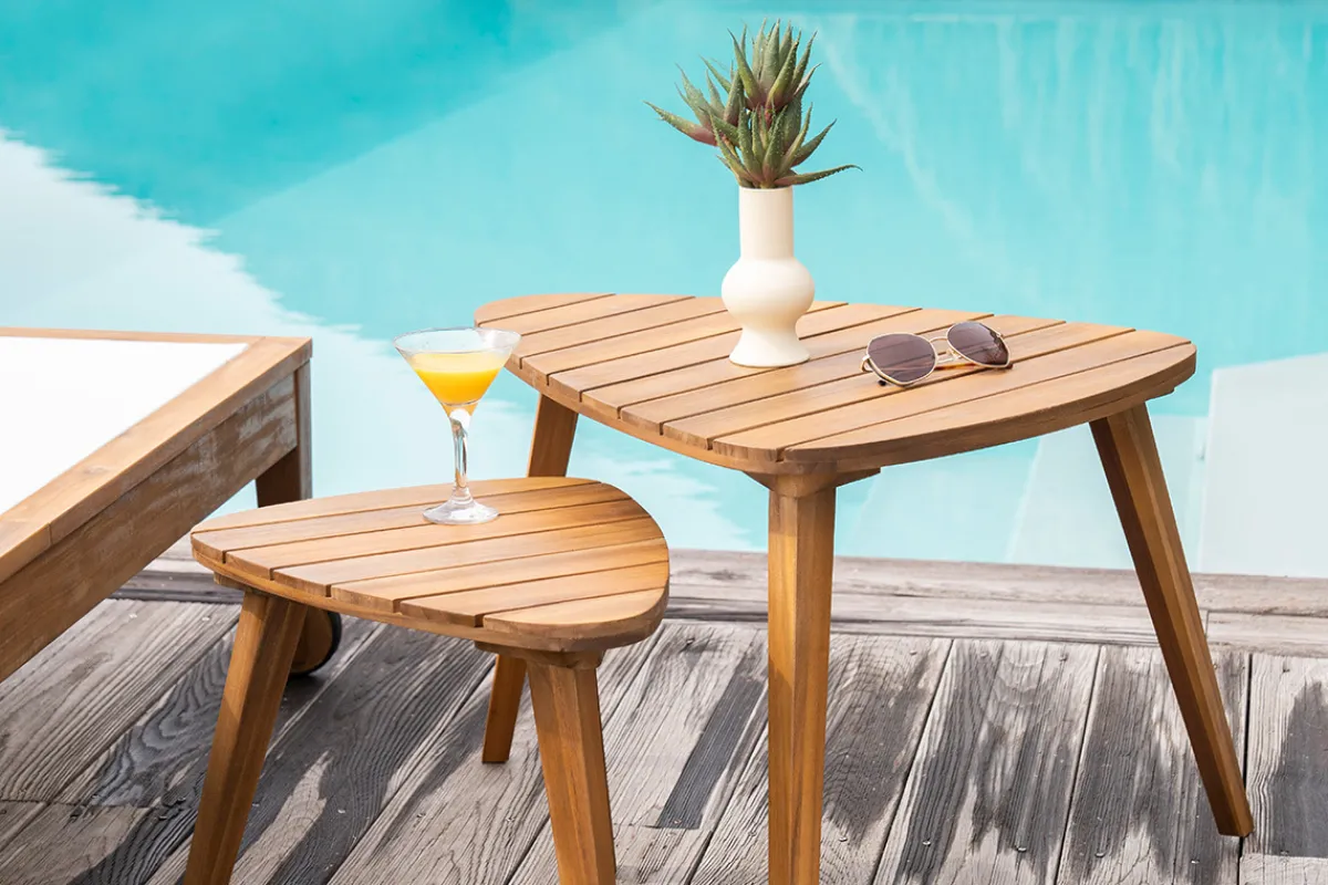 Miliboo Couchtische aus Massivholz (2er-Set) ELQUI* Gartentische