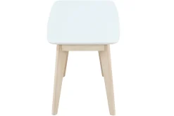 Miliboo Design Bank 100 cm Weiß und Holz LEENA* Holzstühle|Bänke
