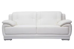 Miliboo Design- Ledersofa weiß drei Plätze Büffelleder TAMARA* Ledersofas