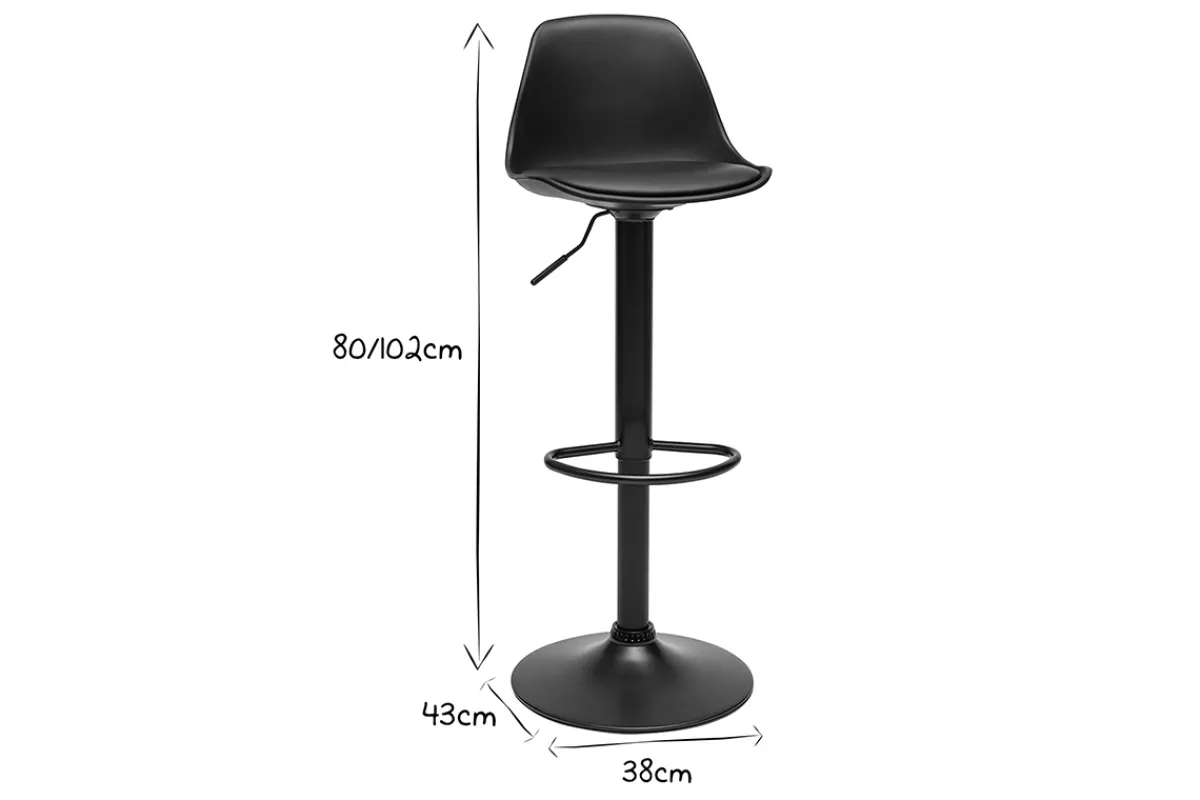 Miliboo Design schwarze Barhocker (2er Set) STEEVY* Barhocker
