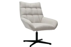Miliboo Design Sessel im beigen strukturiertem Samtdesign drehbar KING* Design-sessel|Sessel