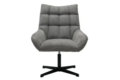 Miliboo Design Sessel im dunkelgrauen strukturiertem Samtdesign drehbar KING* Design-sessel|Sessel