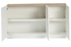 Miliboo Design Sideboard Weiß und helles Holz 3 Türen B155 cm NELIO* Sideboards