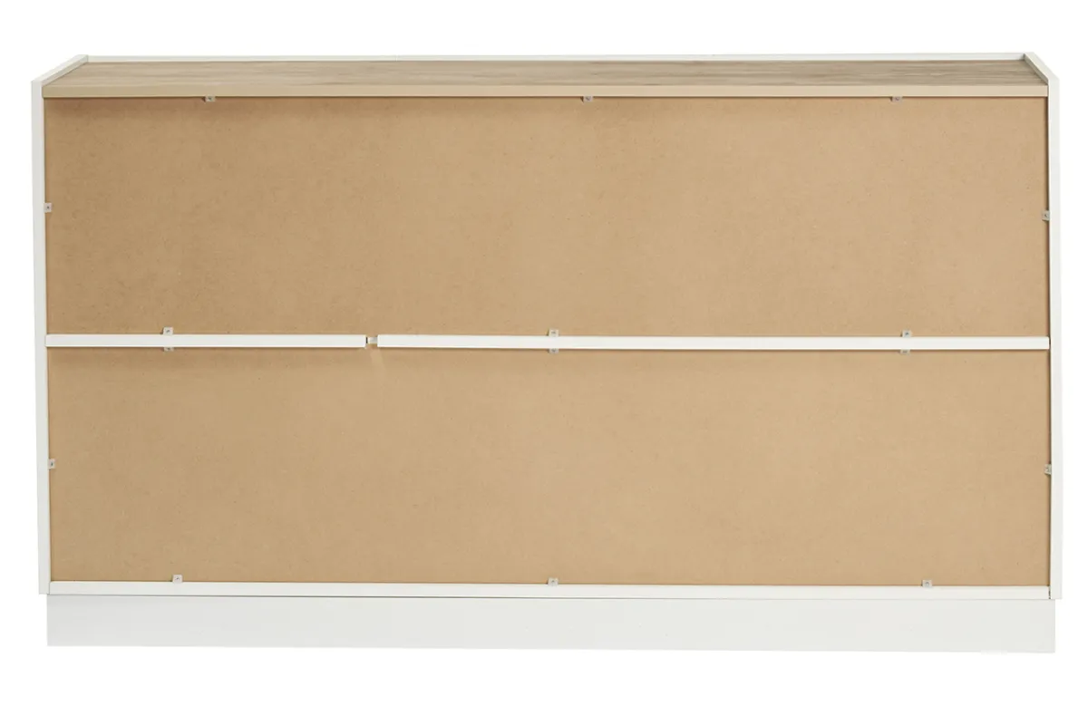 Miliboo Design Sideboard Weiß und helles Holz 3 Türen B155 cm NELIO* Sideboards