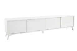 Miliboo Design TV-Möbel mit weißer Hochglanzoberfläche L205 cm NEMA* Tv-lowboards