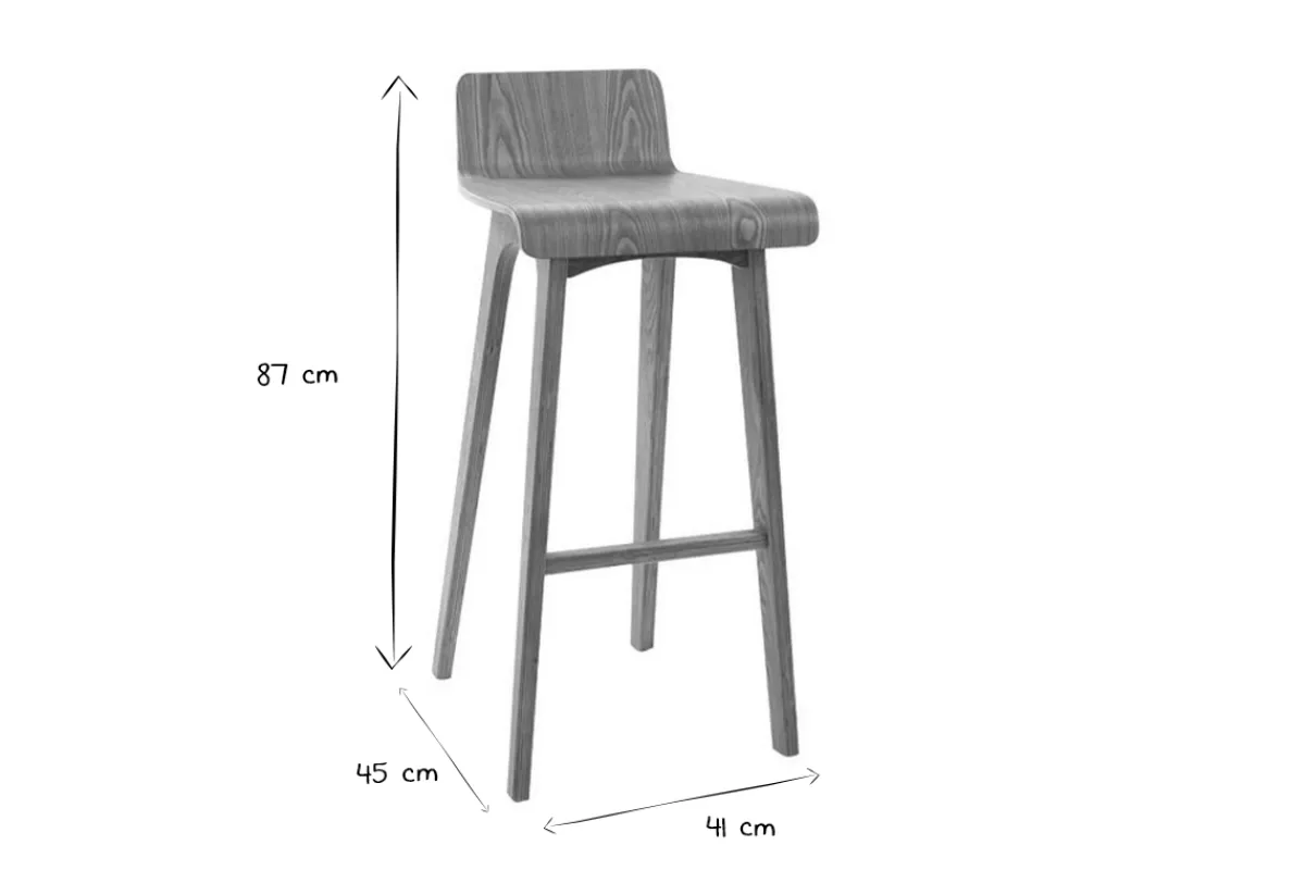 Miliboo Design-Barhocker / -stuhl Holz naturell skandinavisch BALTIK* Barhocker